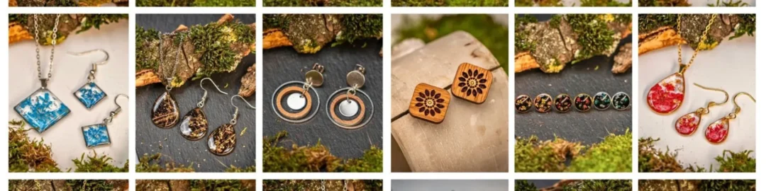 Schmuck aus Naturmaterial wie Holz oder echte Blüten sind ein tolles Geschenk für Frauen, besonders als Weihnachtsgeschenk.
